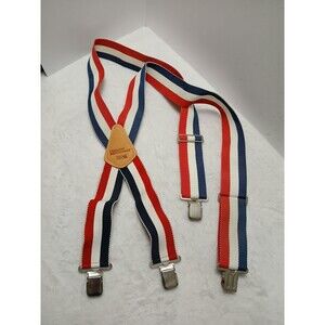 Popular Mechanics Red White and Blue Suspenders Patriotic‎ Adjustable USA